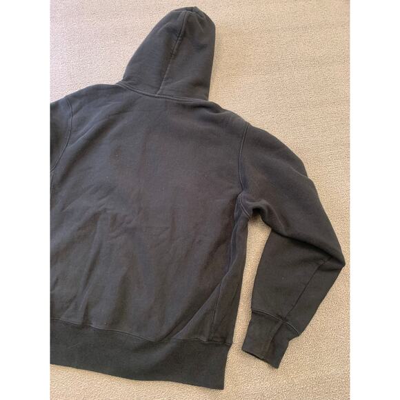 Champion Men Medium Black Reverse Weave Hoodie Sweatshirt - Picture 14 of 14